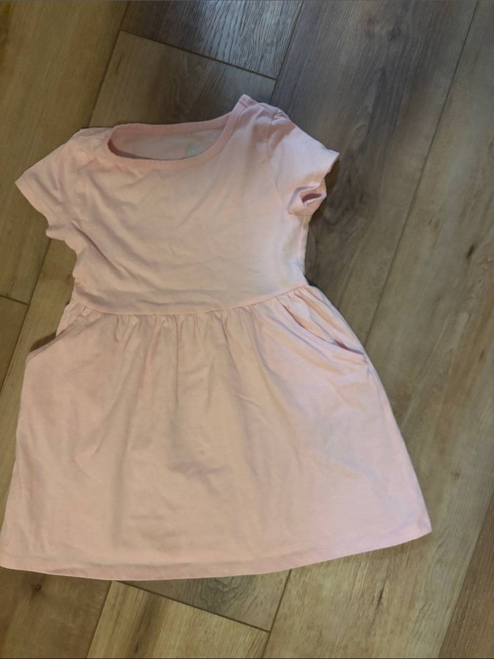 Girls' Light Pink Pocket Dress - Soft Knit